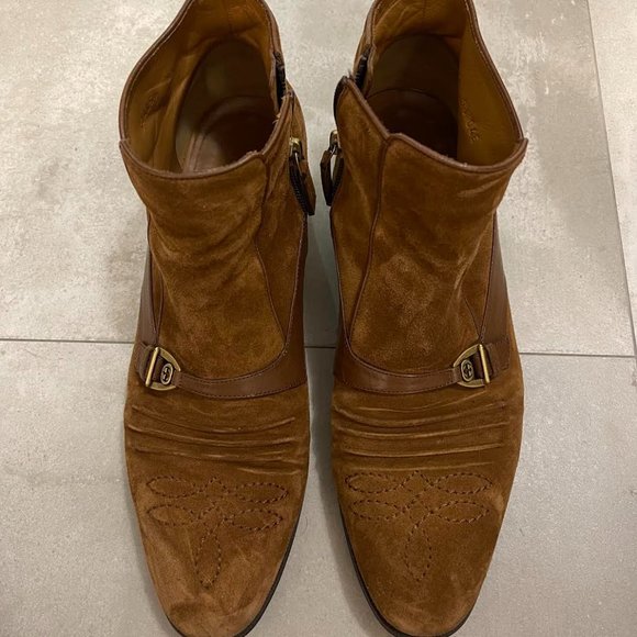 Gucci Brown Suede Moloche Mens Boot - Picture 1 of 6